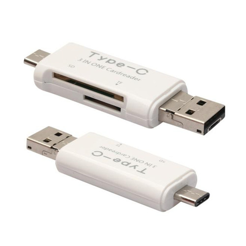 3in1 Type C Micro USB OTG TF SD MS Card Reader USB 3.1 Adapt