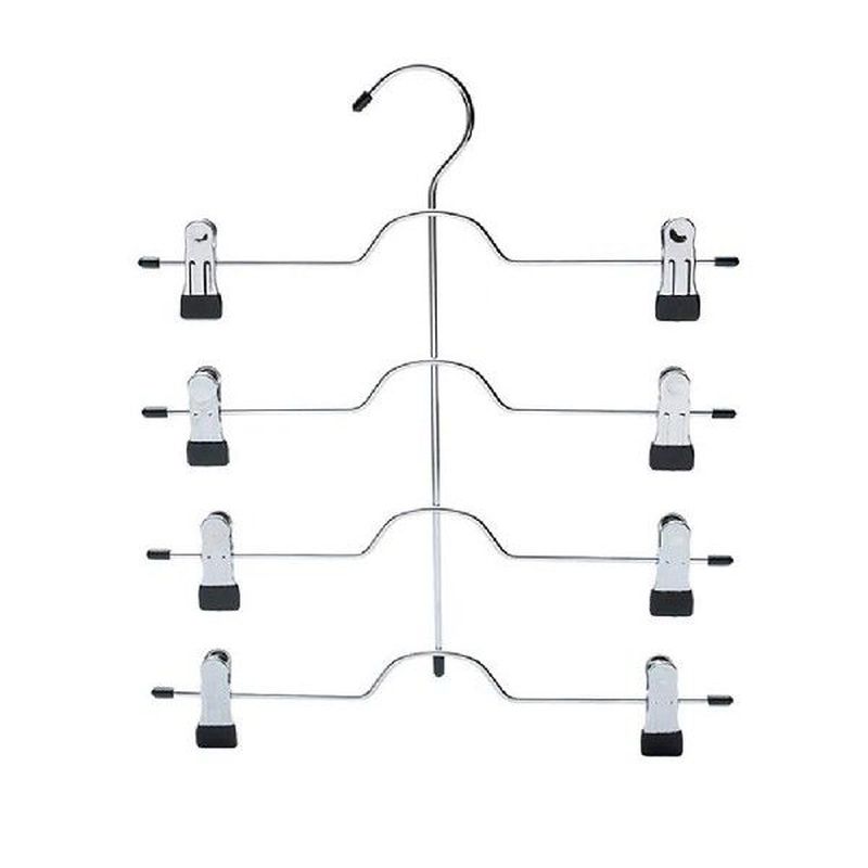 4 Tier Pants Hangers Space Saving Metal Skirt Hangers with图片
