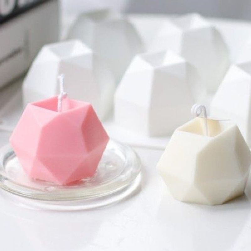 multilateral diamond face cube diy candle silicone mold