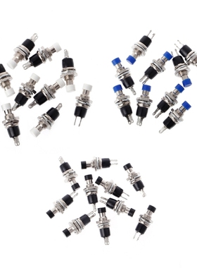 10 Pcs 7mm 2 Pins ON/OFF SPST Momentary Push Button Switch 2