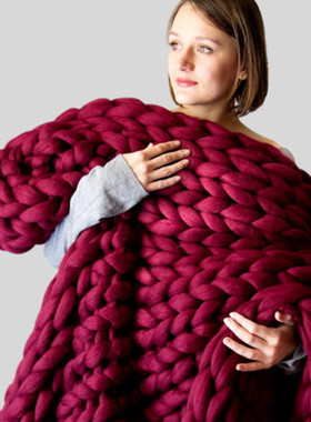 New Thick Yarn Knitted Blanket Iceland Wool Knitted Blanket