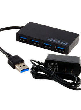 Powered 4-Port USB 3.0 Hub 5Gbps Compact for PC Mac Laptop D