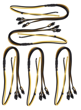 90cm 2 to 3X 6Pin+2Pin Adapter Power Cable 8Pin GPU Video Ca