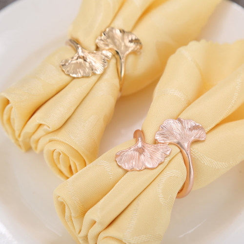6Pcs/Lot Zinc Alloy Napkin Rings Gold/Rose Gold 3D Design