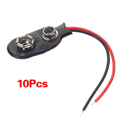 10pcs PP3 MN1604 9V 9volt Battery Holder Clip Snap On Connec