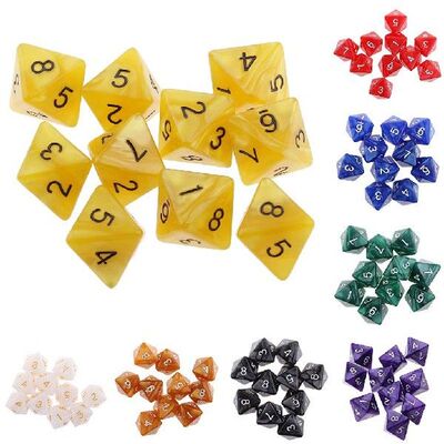 10pcs 8 Sided Dice D8 Polyhedral Dice for Party Table Games