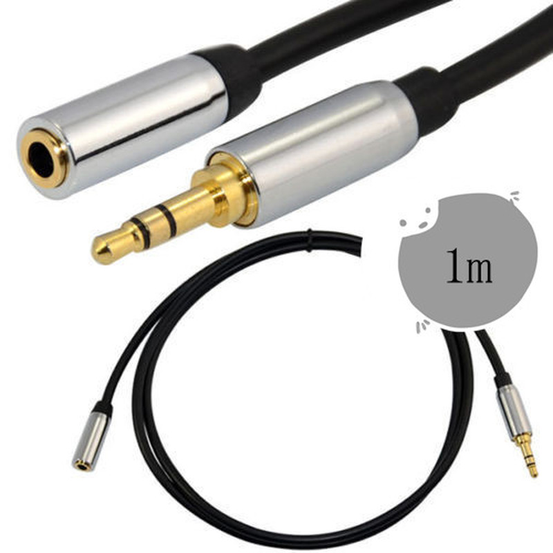1m 3ft Premium Head 3.5mm Female to Male F/M AUX Audio  Cabl