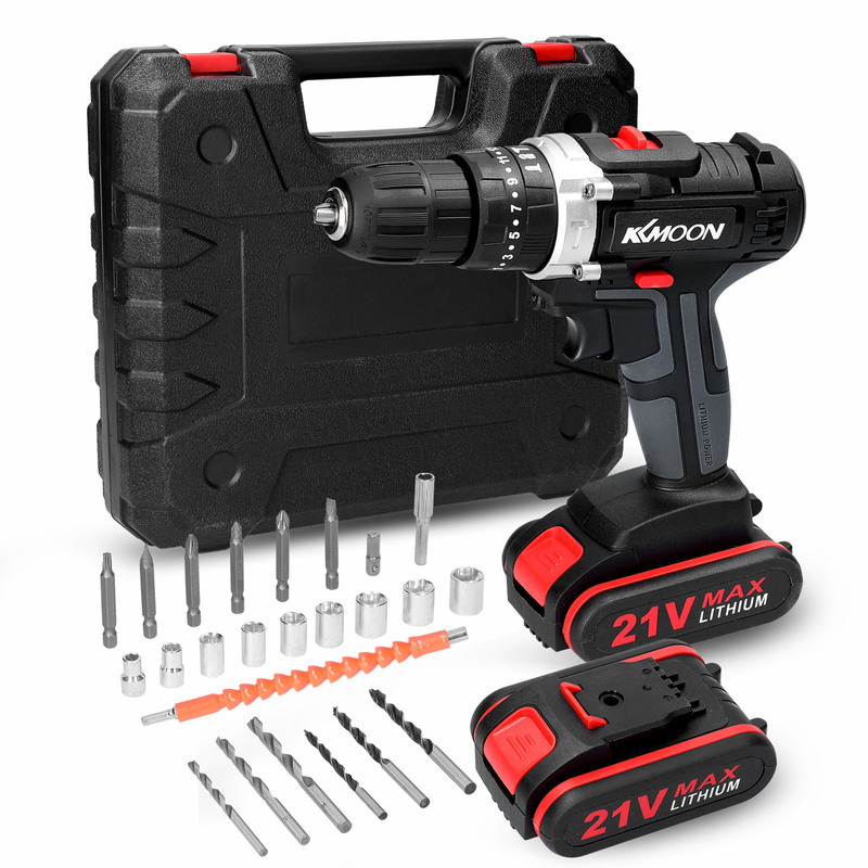 KKMOON 25+3 21V Impact Cordless Screwdriver Cordless Drill