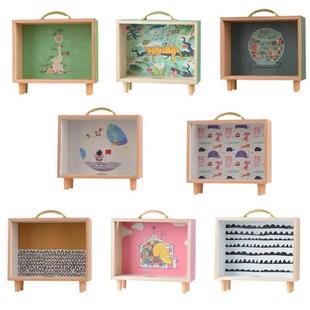 Stylish Wood Case Piggy Bank Money Coin Stamp Collecting