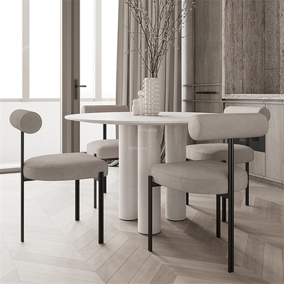 Nordic Dining Chairs for Kitchen Round Backrest Chair