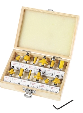 12 Pcs 1/4'' Shank Tungsten Carbide Tipped Router Bi