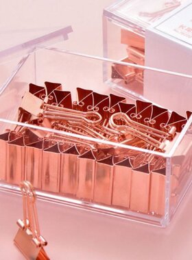 25pcs/box Rose Gold Binder Clips Message Ticket Paper Clip H