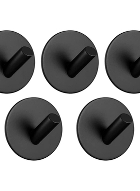 Hot 5 Packs Black Wall Hooks Self Adhesive Coat Hooks Heavy