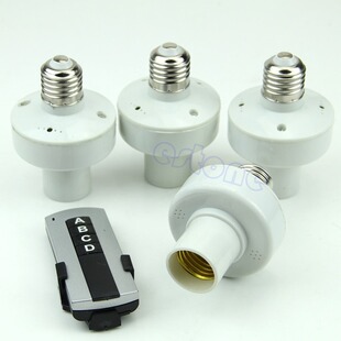 4Pcs Remote Control Light E27 Lamp Bulb Holder Cap Socket Sw