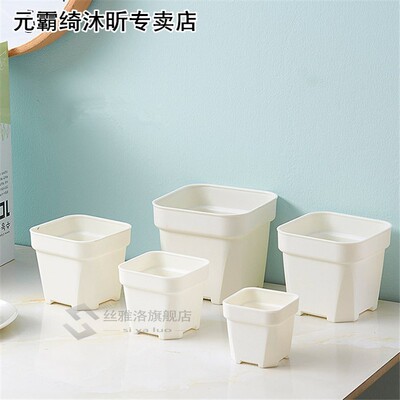 3pcs Plastic Flower Pot Creative Square Pots 适用于 Succulen