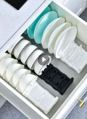 Kitchen Bowl Organizer Plate Drying Rack Bowl Pot Lid