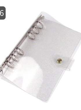 6 Holes Notebook Transparent Color PVC Clip File Folder Loos