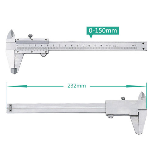 Vernier Caliper 6inch 0-150mm/0.02mm Calipers Gauge Micromet