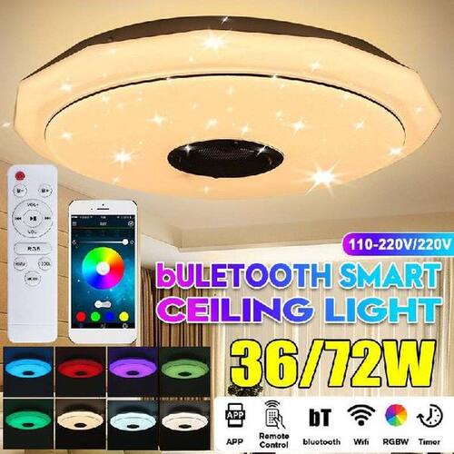 Modern LED Ceiling Lights Dimmable RGB Music Lamp bluetooth