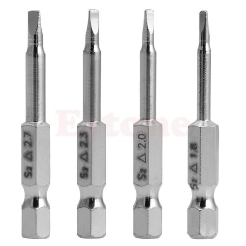 4Pcs 1/4 Hex Shank Triangle Head Bits S2 Steel 50mm H02