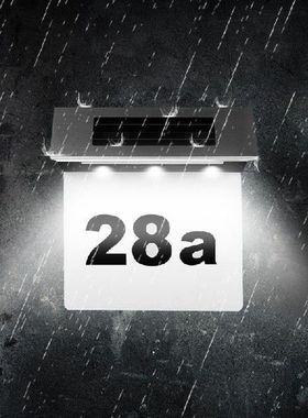 Solar Address Number Signage, LED Solar House Number Light,