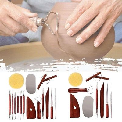 9/15pcs Clay Sculpting Pottery Carving Tool Wood Handle
