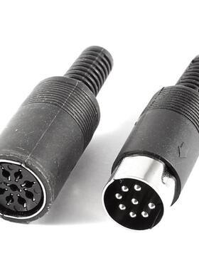 10x Pair Black DIN 8 Pin Female + Male Plug Socket Audio AV