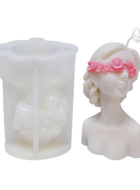 Hot Blindfolded Girl Portrait Silicone Candle Mold Epoxy