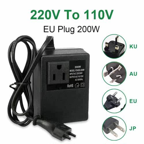 NEW 200W Voltage Converter Transformer Step Down 220V To 110