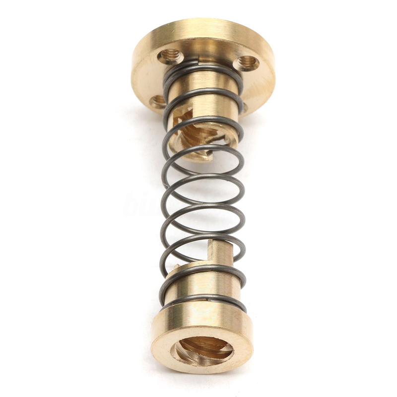 T8 x Lead Screw Trapezoidal Rod Brass Anti-Backlash Nut Adju