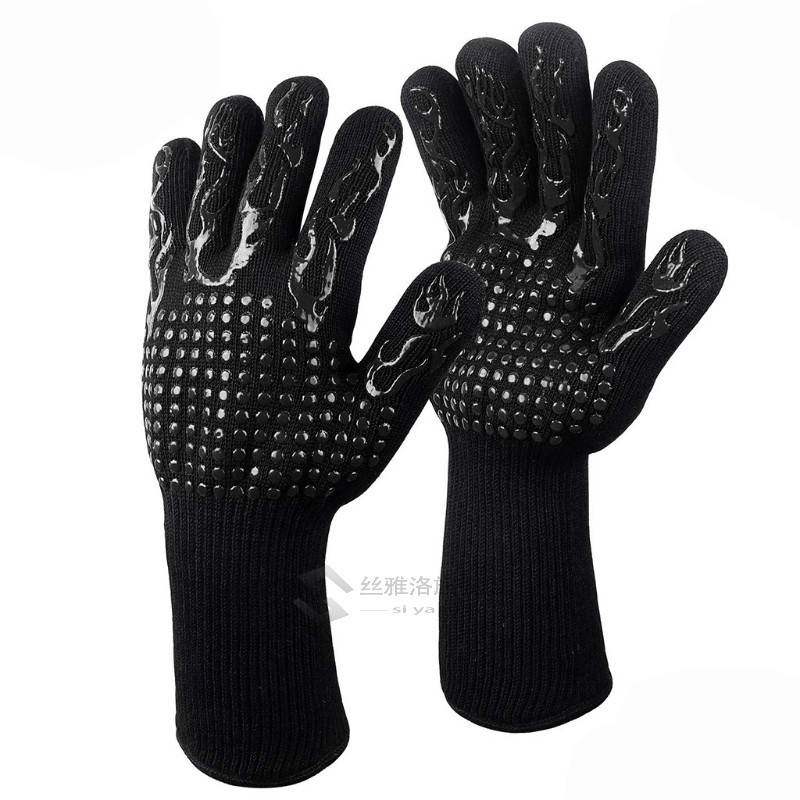 1pair Barbecue Gloves BBQ Gloves Kitchen Oven Mitts Baking G