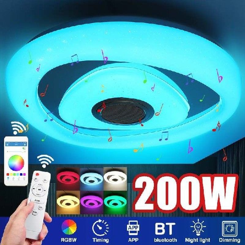 200W 110-220V Bluetooth LED Ceiling Lamp RGB Music Light