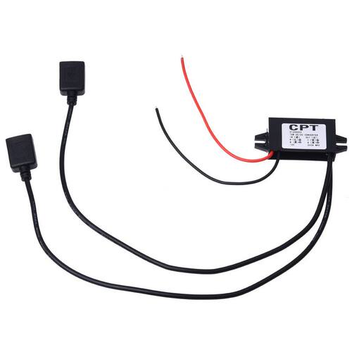 DC Converter 12V to 5V 3A 2 USB to Power Regulator Voltage S