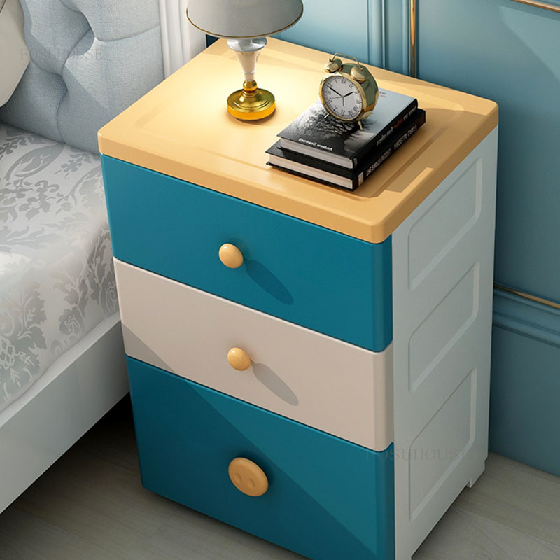 Nordic PP Plastic Nightstand Minimalist Modern Home Bedroom