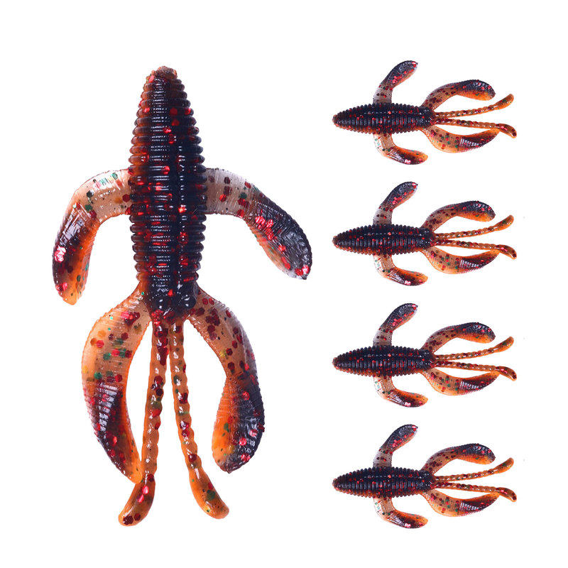 5pcs fishing shrimp soft lure bait 7.5cm artificial pvc