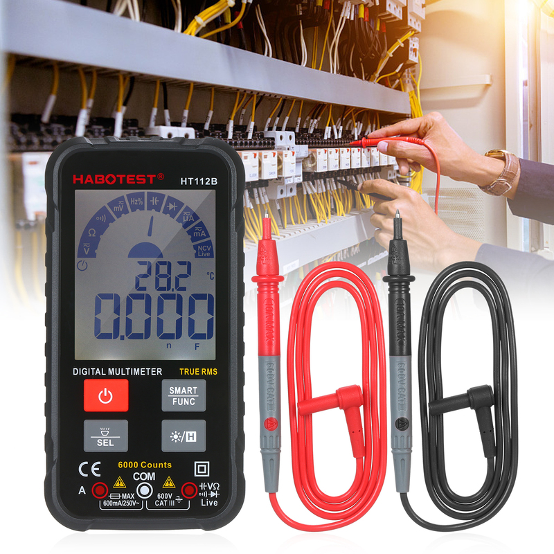 HABOTEST 6000 Counts TRMS Digital Multimeter LCD AC/DC Voltm