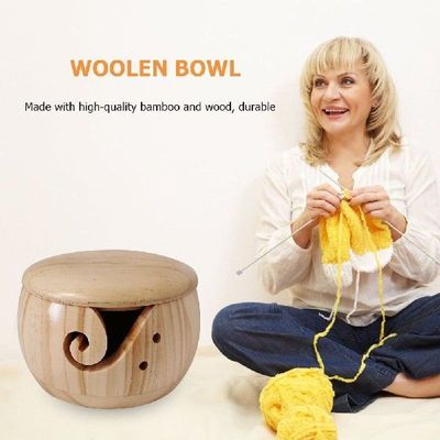 Wooden Yarn Bowl Crochet Organizer Storage Holder Household