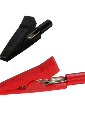 2Pcs Crocodile Car Caravan Van Test Lead Clips 2MM 10A Red +