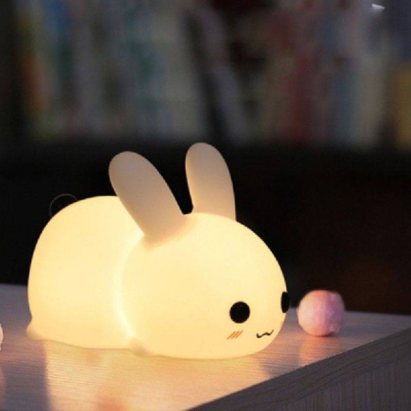 novetly silicone jade rabbit led night light usb charging tw