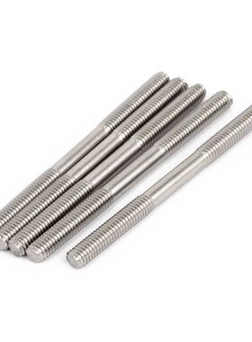 5Pcs M6x80mm 304 Double End Threaded Stud Screw Bolt