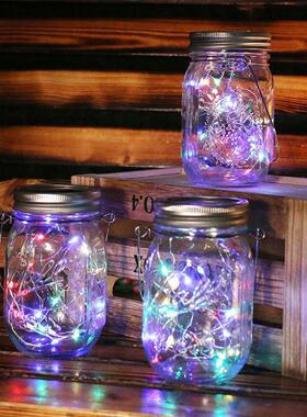 6PCS 20 LEDs Fairy Light Solar For Mason Jar Lid Insert