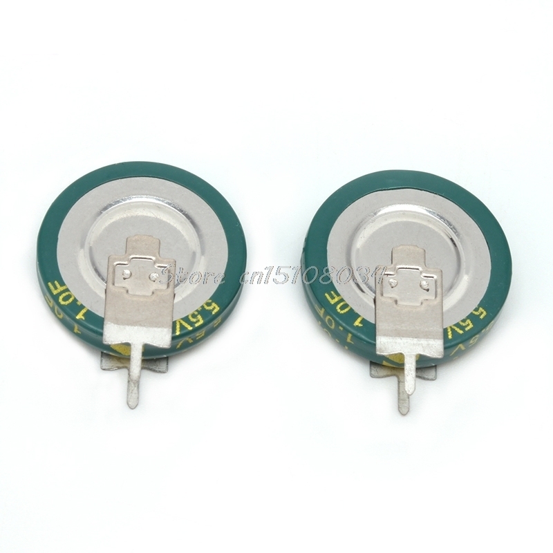 2Pcs Universal 5.5 V 1.0F Super Capacitor V-Type Button Smar
