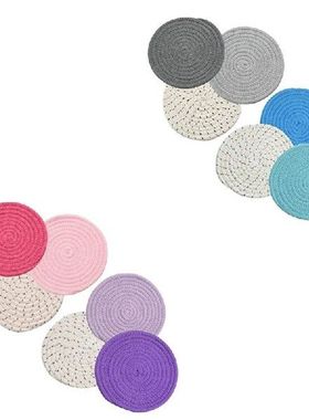 6Pcs Kitchen Pot Holder Tripod Set Cotton Rope Woven Pot