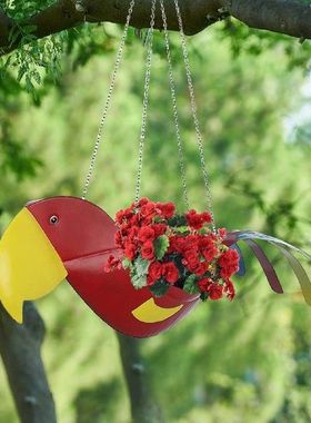 Simulation Animal Flower Pot Stylish Flying Parrot Hung