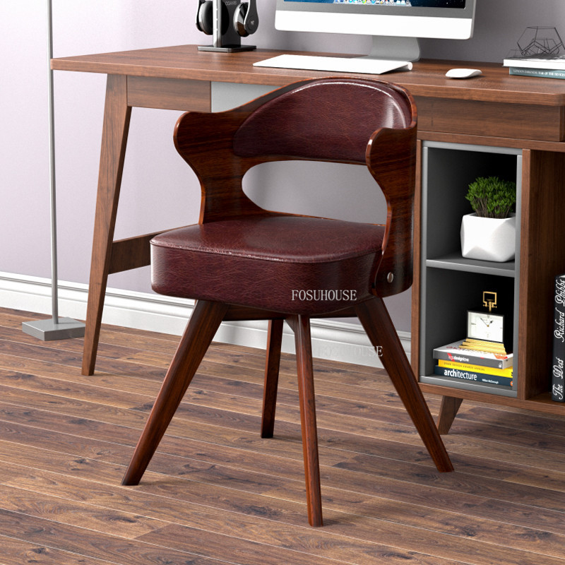 Designer Dining Chair for Kitchen Solid Wood Rotating