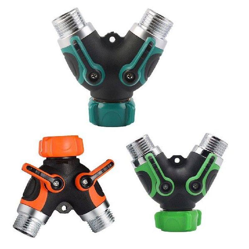 2/4-way brass plastic garden hose splitter y-type watering
