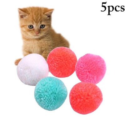Legendog 5pcs Cat Toy Cats Wool Ball Interactive Colorful