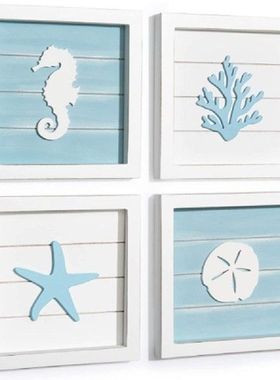 Seashells Wall Art Rustic Beach House Bedroom Wall Decor