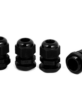 PG11 Compression Resistant Stuffing Cable Glands Black 4Pcs