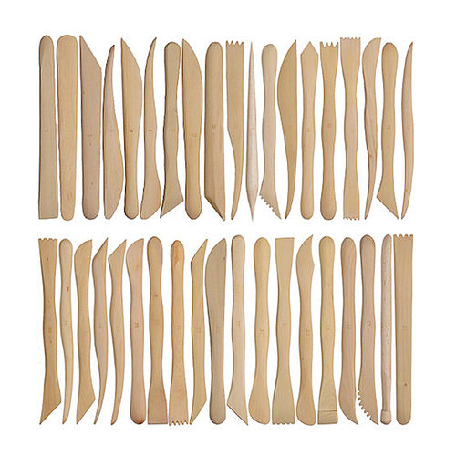 38pcs 6inch Wooden Polymer Clay Pottery Mini Sharping Modeli